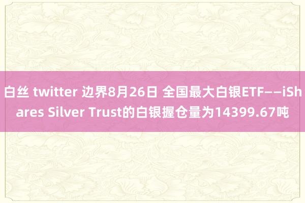 白丝 twitter 边界8月26日 全国最大白银ETF——iShares Silver Trust的白银握仓量为14399.67吨