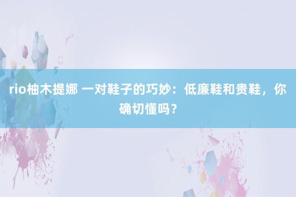 rio柚木提娜 一对鞋子的巧妙：低廉鞋和贵鞋，你确切懂吗？
