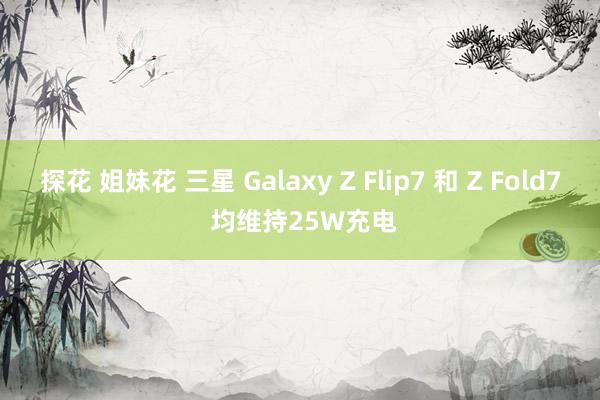 探花 姐妹花 三星 Galaxy Z Flip7 和 Z Fold7 均维持25W充电