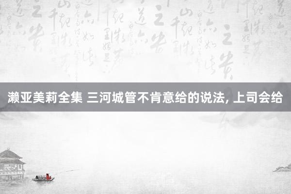 濑亚美莉全集 三河城管不肯意给的说法， 上司会给