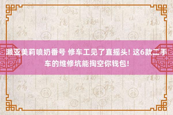 濑亚美莉喷奶番号 修车工见了直摇头! 这6款二手车的维修坑能掏空你钱包!