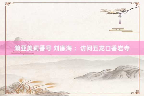 濑亚美莉番号 刘廉海 ：访问五龙口香岩寺
